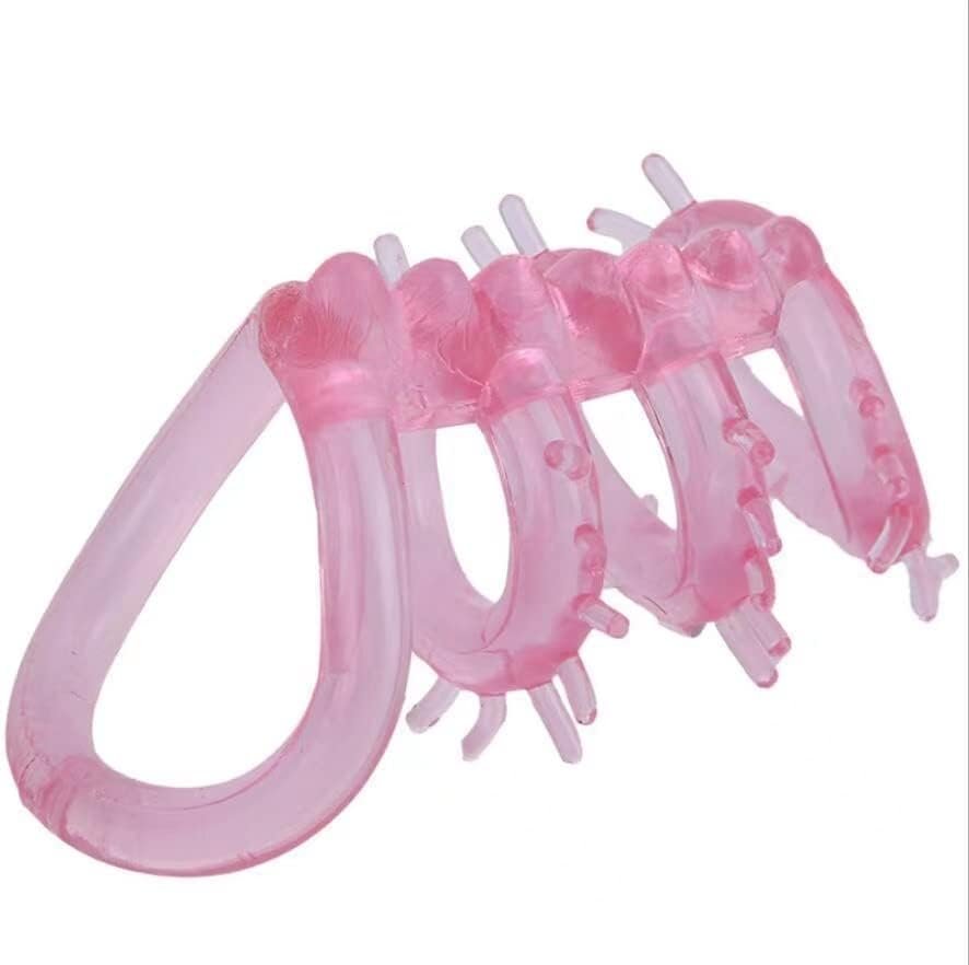 Boruite Keel Penis Ring, 4 In 1 Ultra Soft Cock Rings For Men For Sex, Unique Shape Sex Toys With Raised Particles Couples Sex Products For Erection Enhancing, Black