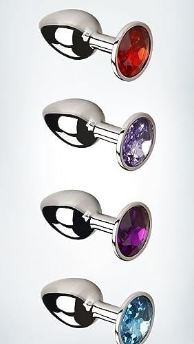 Aexge Fetish Deluxe Small Anal Plug Butt Super Quality Stainless Steel Ass Plugs Jewelry Kinkys Sex Love Games Bdsms Toys Personal Massager For Women Lover Good Valentine 'S/Birthday Gift (Purple) - Image 3