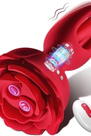 Vibrating Anal Plug Sex Toys - Rose Butt Plug Anal Toys With 9 Vibration & Flapping Modes Remote Control G-Spot Vibrator Adult Sex Toy Waterproof Silicone Anal Trainer Sex Toy For Men Women & Gay