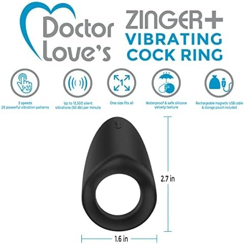Ncd Doctor Love’S Zinger+ Travel Size Rechargeable Super-Slim Micro Vibrating Cock Ring, Black (Dl-Rr-1) - Image 3