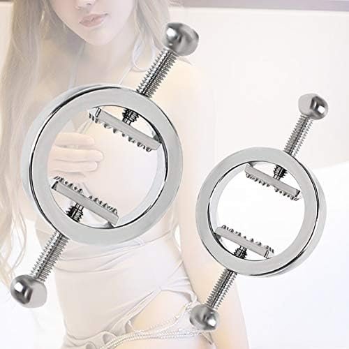 Fst Stainless Steel Nipple Clamps Round Adjustable Nipple Clamp Set Body Restraints Female Sm Sex Toy - Image 3
