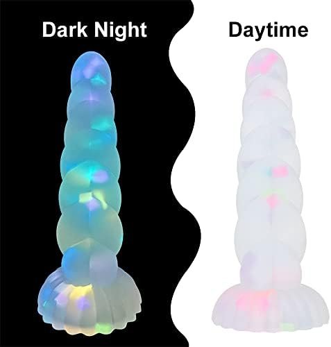 New Luminous Tiny Dildo With Suction Cup Glow In Dark Colorful Knot Penis For Beginners Female Men Masturbator Anal Massager Toy - Image 3