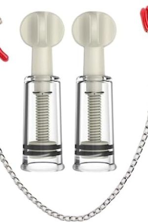 Red Nipple Clamps With Nipple Sucker Set Morghabe Bdsm Breast Sucking Cup For Woman Adult Sex Toys