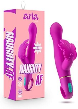 Blush Aria Naughty Af Silicone Rabbit Vibrator - Rumbletech Powerful Rumbly 10 Vibration Settings - G Spot And Clitoral Stimulation - Ipx7 Waterproof - Finger Loop For Accessibility - Sex Toy