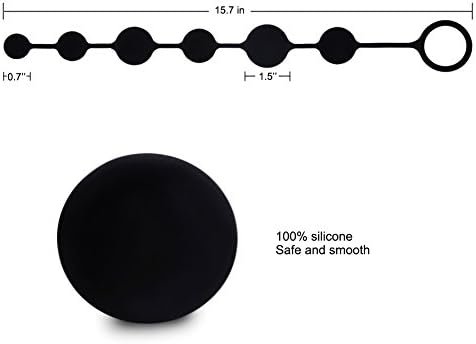Utimi Butt Plug With Silicone Anal Bead Anal Sex Toys With Safe Pull Ring In Black - Image 3