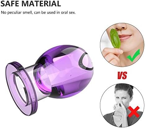 Hollow Speculum Peeking Anal Beads Butt Plug Expander Tunnel Transparent Anus Dilation Adult Women Men Gay (Purple Transparent) - Image 3