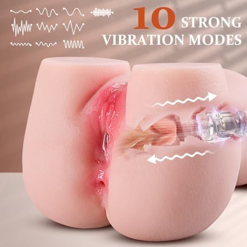 Automatic Male Masturbators With Cock Ring,Vibrating Pocket Pussy Mini Ass Sex Dolls With 10 Vibration Modes, Blow Job Stroker Anal Play Realistic Vagina Male Adult Toy For Men Pleasure - Image 3