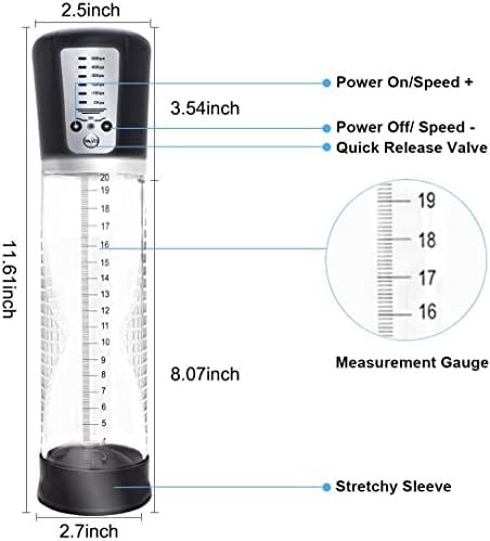 Penis Vacuum Pump With 6 Suction Intensities, Rechargeable Automatic High-Vacuum Penis Masturbator Enlargement Extend, Electric Penis Enlarge Air Pressure Device For Stronger Bigger Erections, Black - Image 3