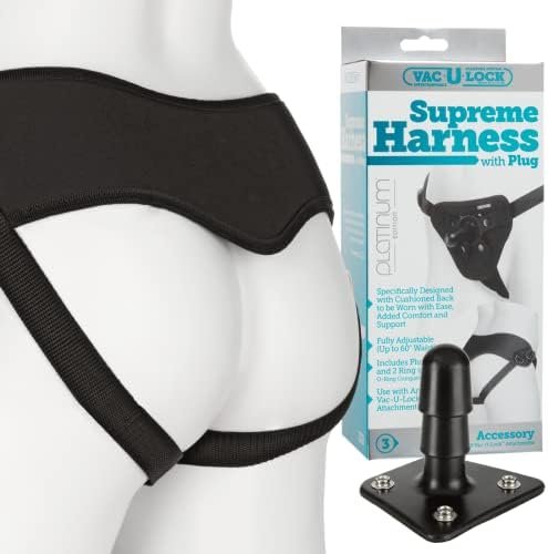 Doc Johnson Vac-U-Lock Platinum Edition Supreme Adult Harness With Plug - Adult Toys For Men And Women (Black) - Image 2