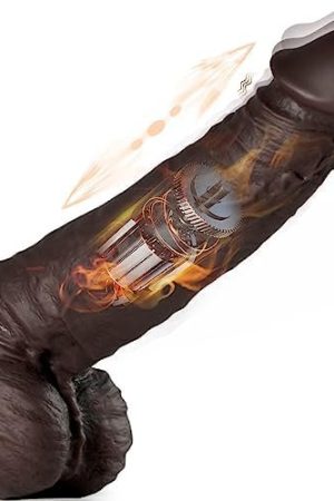 Thrusting Dildo Vibrator With 6 Telescopic & 10 Vibration & Heating, 8.6" Black Realistic Dildo G Spot Vibrator For Anal Play With Remote Control, Lubisey Vibrating Dildos Adult Sex Toys For Women