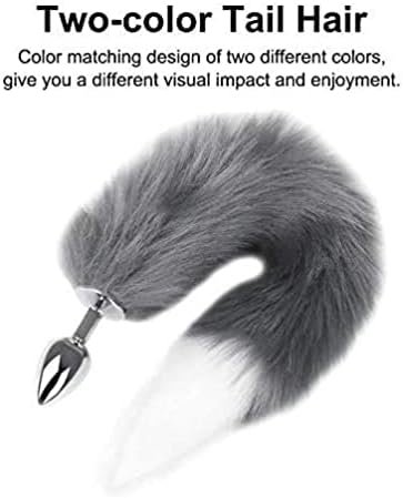 Anal Butt Plug Stainless Steel Anal Stopper Smooth Anus Toy With Faux Fox Tail - Image 2