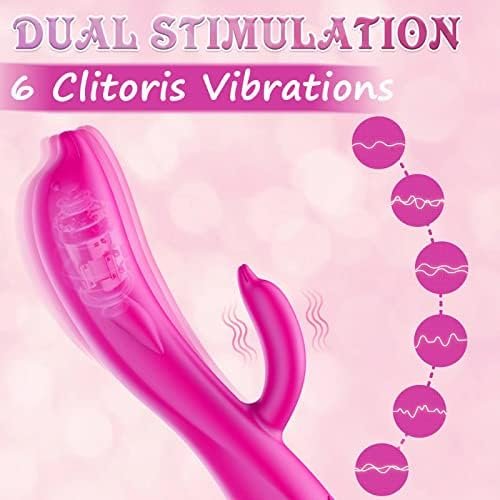 Puwcbze G-Spot Rabbit Vibrator Dildo With 6 Vibration Modes, Nipple Massager For Soft Silicone, Waterproof Rechargeable Adult Sex Toys For Women - Image 2