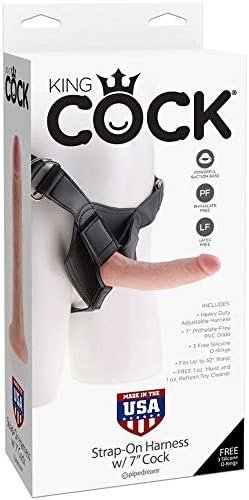 Pipedream King Cock Strap-On Harness With Cock, 7", Flesh - Image 3