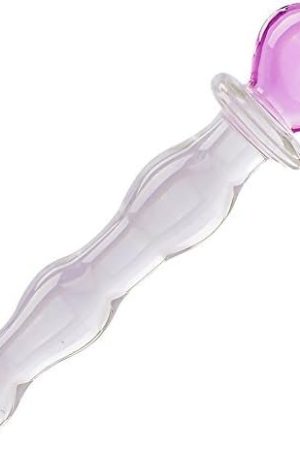 Crystal Glass Pleasure Wand Dildo Penis, Pink