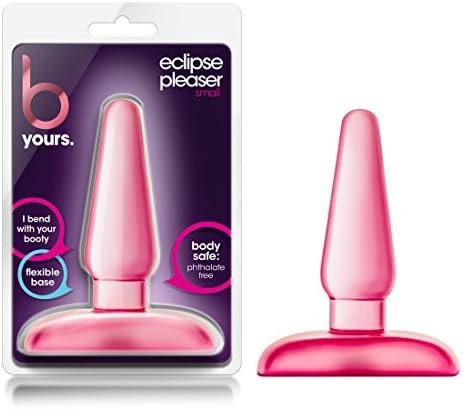 Blush B Yours Eclipse Pleaser - 4 Inch Soft Beginner Small Tapered Slim Anal Butt Plug - Easy To Insert - Narrow Base For Comfort - Adult Sex Toys For Women Men - Non Porous Body Safe - Clear Pink