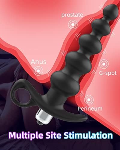 Silicone Vibrating Anal Beads Butt Plug Adults Sex Toy Flexible Small Anal Beads 16 Vibration Modes Graduated Design Anal Vibrator Waterproof Bullet Vibrator For Men, Women And Couples - Image 2