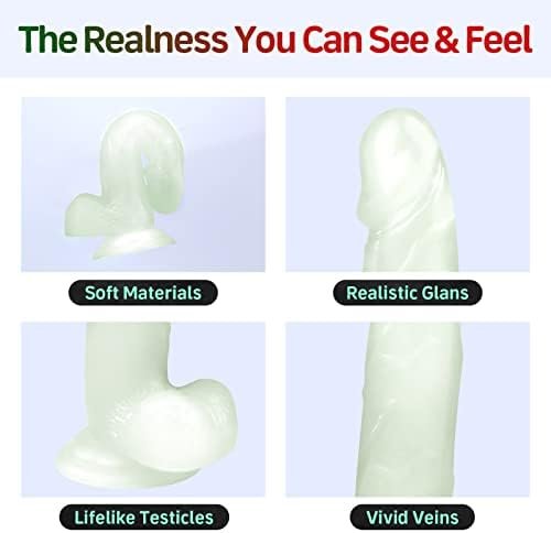 Realistic Luminous G-Spot Dildos For Women - 7.5 Inch Penis Dong With Lifelike Glans Veins Testicles & Hands-Free Suction Cup, Flexible Cock Adult Sex Toys For Vaginal Anal Stimulation - Image 3