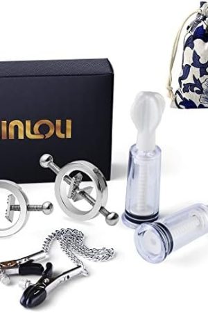 Sinloli Rotatable Adjustable Nipple Clamps And Rubber Coated Tit Clamps And Nipple Suckers With Storage Bag