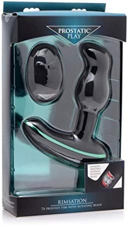 Prostatic Play Rimsation 7X Silicone Prostate Vibrator With Rotating Beads, Black - Image 2