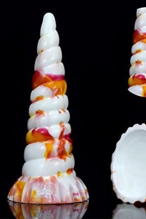 Soft Flexible Silicone Made Colorful Anal Plug Butt Plug Irregular Multi Colored Waterproof Lover Gift (Red+Yellow+White)