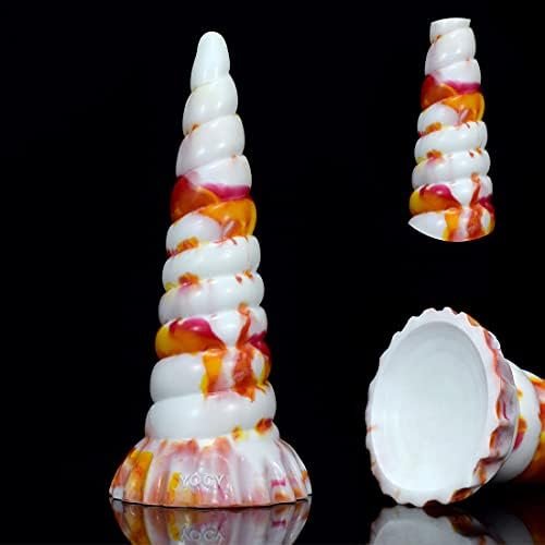 Soft Flexible Silicone Made Colorful Anal Plug Butt Plug Irregular Multi Colored Waterproof Lover Gift (Red+Yellow+White)
