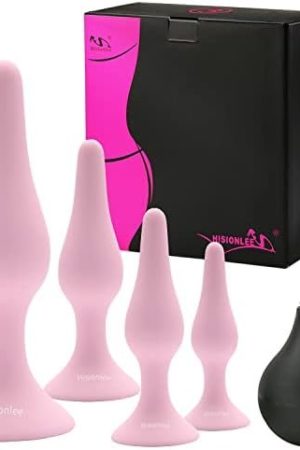 Anal Butt Plugs Adult Sex Toy,Hisionlee 5Pcs Anal Sex Toys Silicone Butt Plug Anal Toys Anal Training Kit For Male Sex Toy Women Men And Beginners(Black)