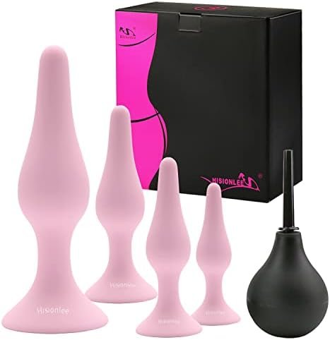 Anal Butt Plugs Adult Sex Toy,Hisionlee 5Pcs Anal Sex Toys Silicone Butt Plug Anal Toys Anal Training Kit For Male Sex Toy Women Men And Beginners(Black)