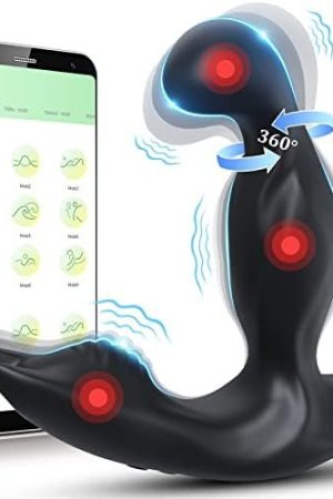 Rotating & Vibrating Anal Vibrator Prostate Massager Male Sex Toys, Adult Toys App Control Prostate Stimulator Toy With 3 Rotating & 9 Vibrating Modes Butt Plug Adult Anal Sex Toys For Men