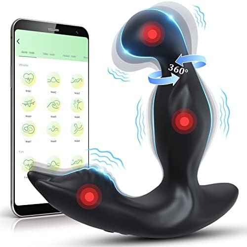 Rotating & Vibrating Anal Vibrator Prostate Massager Male Sex Toys, Adult Toys App Control Prostate Stimulator Toy With 3 Rotating & 9 Vibrating Modes Butt Plug Adult Anal Sex Toys For Men