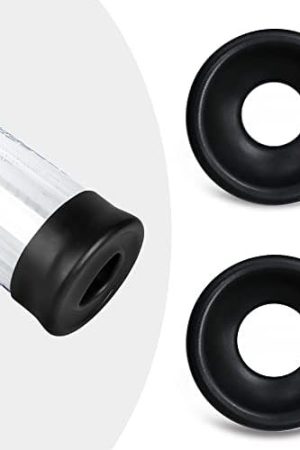 Silicone Sleeves For Adorime Penis Pump,Back-Up Universal Silicone Base Ring, 2 Pcs (Xl) Black