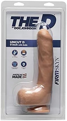 Doc Johnson The D - Uncut D - 9 Inch With Balls - Firmskyn - 8.75" Long And 1.75" Wide - Suction Cup Base - O-Ring Harness Compatible Dildo, Vanilla - Image 2
