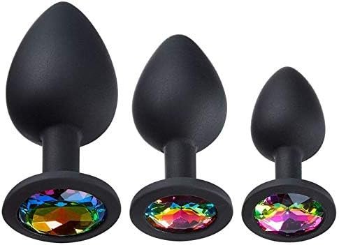 Cloud 9 Novelties Gems Silicone Anal Plug - Includes Small, Med & Large Size - Image 3
