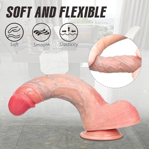 Sex Toys For Women Realistic Dildo - 8.5 Inch Adult Toys Silicone Dildo With Strong Suction Cup, Male Sex Toy Soft Dual-Density Anal Dildo, Adult Female Sex Toys & Games Lifelike Fake Penis - Image 3