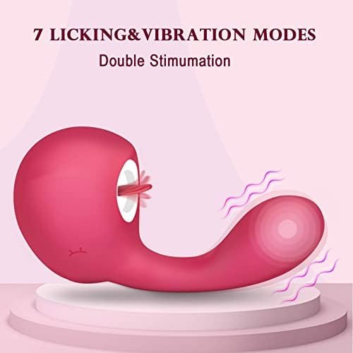 Clitoral Licking G Spot Vibrator For Clit And Vagina Stimulation, Rechargeable Dildo Tongue Vibrator With 3 Licking & 10 Vibration Modes, Adult Sex Toys For Women And Couples - Image 2
