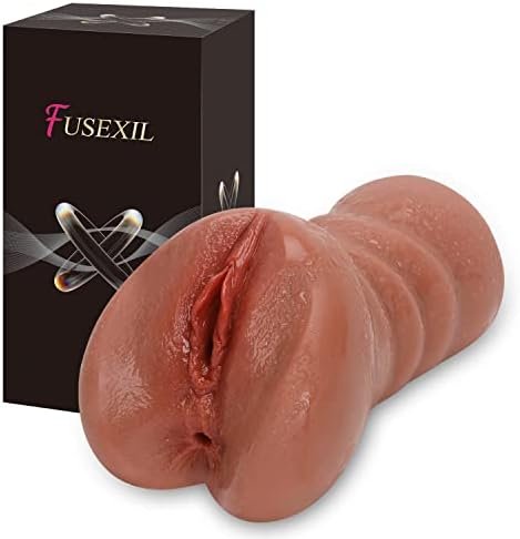 Male Masturbator Lifelike Sex Doll 3D Textured 2In1 Brown Realistic Pussy Adult Sex Toy Pocket Stroker Toy Vagina And Tight Anal 2 Holes Design Flight Pilot Men'S Sex Pleasure Devices 1.32Lb…