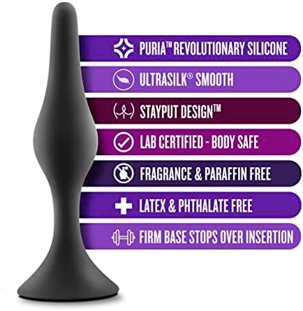 Anal Adventures Platinum Silicone Beginner Plug Kit - Three Different Sized Tapered Plugs For Anal Training - Comfortable Base For Safety And Long Term Wear - Sex Toys For Him Her Couples Black - Image 2