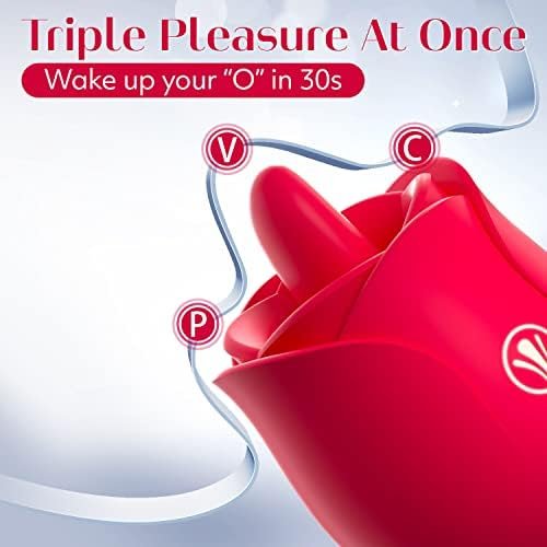 Rose Sex Toys Vibrator For Women - Rose Toy, Rose Sex Stimulator For Women With 9 Tongue Licking & 9 Vibrating Modes, G Spot Vibrators Adult Sex Toys For Womens Couples Sex Nipple Clitoral Stimulation - Image 3