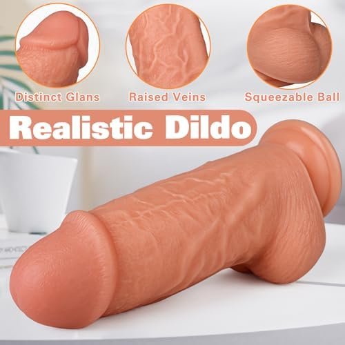 Realistic Big Thick Dildos,Mkpjoy 650G /1.43Lb 8.46 Inch Long And 2.24''/5.7Cm Diameter G Spot Stimulator Dildos With Strong Suction Cup For Hands-Free Play Sex Toys For Male & Female, Couples - Image 2