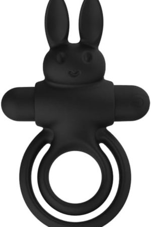 Soft Silicone Rabbit Vibrating Cock Ring With 10 Powerful Vibration Modes For Men Waterproof Penis Ring Rechargeable Vibrator Adult Sex Toys For Male (Black)
