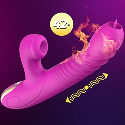 Thrusting G Spot Vibrator Sucking Telescopic Toy Rose For Women Adult Sex Vibrate Vibrating Toys Clitoralis Dildo Travel Swing Heating Training Rabbit Orgasm Vagina Wand - Image 2