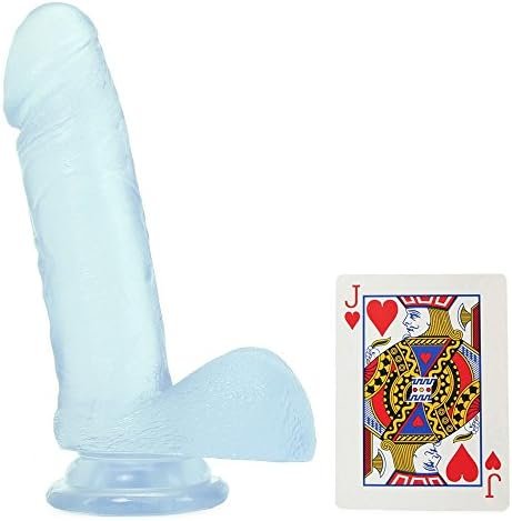 Doc Johnson Crystal Jellies - 7 Inch Realistic Cock With Balls - Strong Suction Cup Base - 7.2 In. Long And 1.7 In. Wide - Dildo, Clear - Image 3