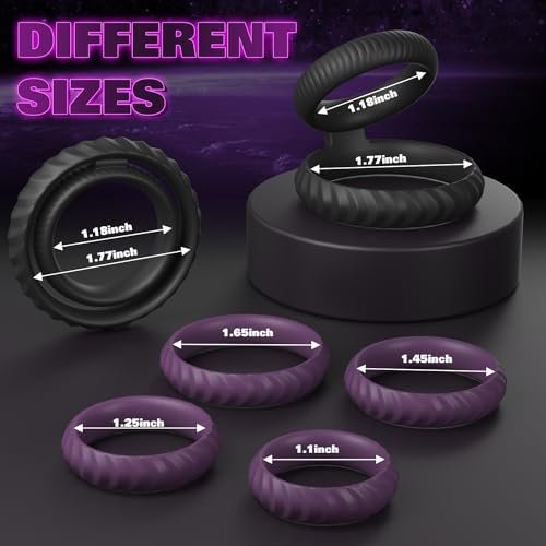 Silicone Penis Rings Set Sex Toys For Men, Yivans 6 Pcs Different Sizes Cock Ring For Erection Enhancing, Longer Lasting Stronger Male Soft Stretchy Adult Sex Toys & Games For Couples (Black) - Image 2