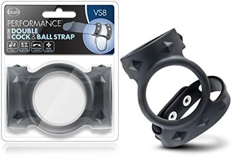 Performance Vs8 - Double Ball And Cock Strap - Puria Silicone C Ring - Stainless Steel Nickel Free 3 Snap Adjustable - Longer Harder Erection - Decorate Penis - Performance Enhancing Sex Toy For Men