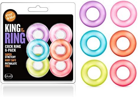 Play With Me King Of The Ring 6 Pack Penis C Rings - Soft, Super Stretchy And Durable - Stay Hard, Prolong, Perform - Sexual Pleasure Enhancer Sex Toy For Men, Couples - Multi Colored