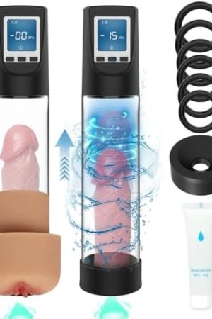 Electric Penis Vacuum Pump With 6 Suction Intensities Sex Toys With 6 Cock Rings, Lcd Automatic Adult Toys Penis Enlargement Pump Enhancer With 2 Sexual Tools For Men