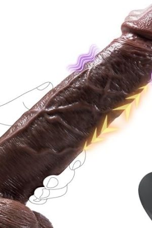 Lubisey 10.43" Thrusting Dildo Vibrator With 6 Thrusting Speeds & 10 Vibrations, Large Realistic Vibrating Dildo For G-Spot Anal Stimulation, Big Black Dildo With Remote Control Sex Toys For Women&Men