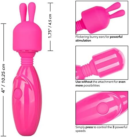 Calexotics Tiny Teasers Bunny - Waterproof Bullet Vibrator With Removable Rabbit Tip - Adult Pocket Vibrator Toys For Couples - Pink - Image 2