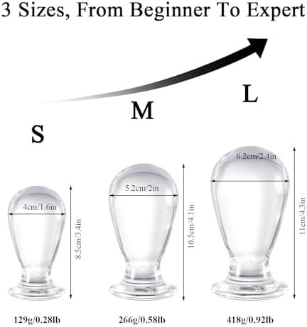 Ferch Huge Head Glass Butt Plug, Crystal Anal Plug Sex Toys Pleasure Bomb Plug Personal Sex Massager For Couple, 4.1 * 2In(M) - Image 3