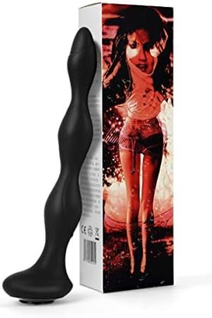 Domlust Prostate Massager Anal Beads Vibrator 5 Estim Shocking 10 Strong Vibrating Auto Heating For Men Women, 8.66 Inch Deep Insertion, Powerful Quiet 360° Bendable Magnetic Charging