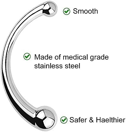 Pure G Spot Metal Wand Anal Prostate Massage Stick,Stimulate Wand Fetish Plug Solid Metal Curved Dual Ended Masturbation Sex Toy For Women Or Man (Large) - Image 3